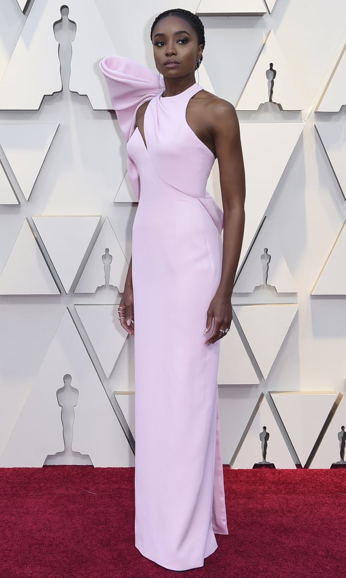 pink dress on red carpet Red-carpet fashion at Oscars 2019: 'A bright pink confetti explosion' | Fashion