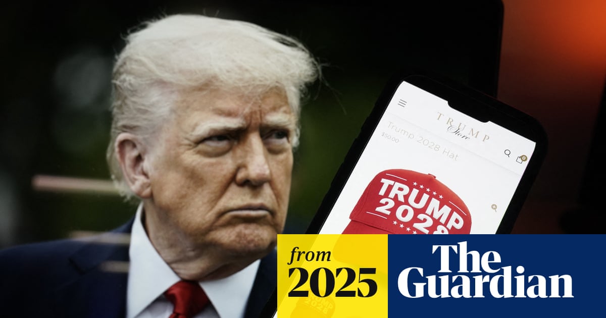 ‘Trump 2028’ hats and T-shirts for sale on US president’s online store
