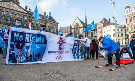 Protests in the Netherlands this month demonstrating against the Olympic Games in Beijing