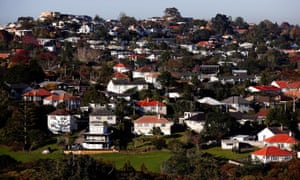 aerial view of homes in auckland new zealand