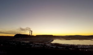 The mine dominates the city.
