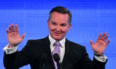 Shadow Treasurer Chris Bowen delivers his Budget Reply Address at the National Press Club in Canberra, Wednesday, May 16, 2018. (AAP Image/Mick Tsikas) NO ARCHIVING