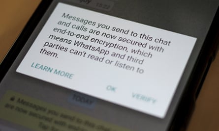 A security message on WhatsApp.