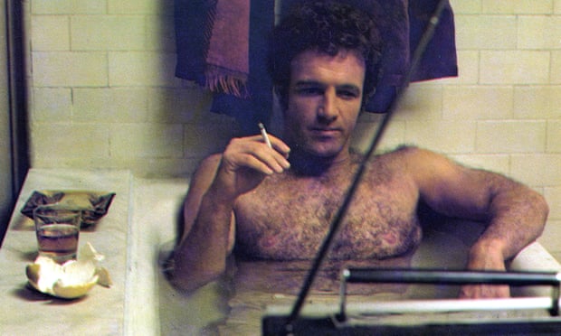 James Caan in bath smoking as Karel Reisz’s The Gambler (1974)