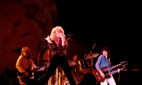 Led Zeppelin on stage at Knebworth in 1979