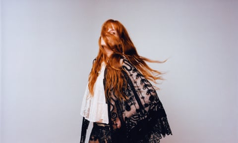 Florence Welch photographed by Lillie Eiger for the Observer. Styling by Aldene Johnson, dress by Turner Vintage, hair by Leigh Keates, makeup by Sarah Reygate.