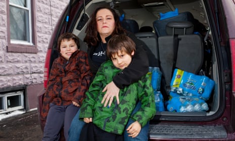 LeAnne Walters and her twin sons, Garrett and Gavin. ‘I know as far as the lead in the water that’s OK, but it’s the lack of trust that was never rebuilt.’