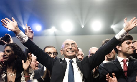 Eric Zemmour acknowledges his support at a campaign rally in Lille, northern France