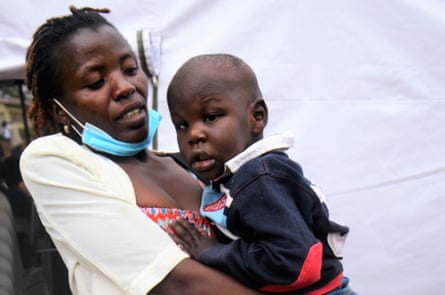 Anet Nampenja with her son.