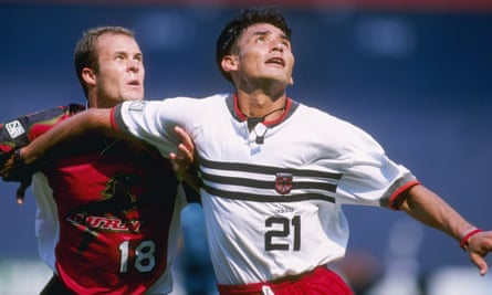 Raul Diaz Arce of DC United (right) shows off the best kit in MLS history