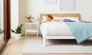 A woman on a big bed