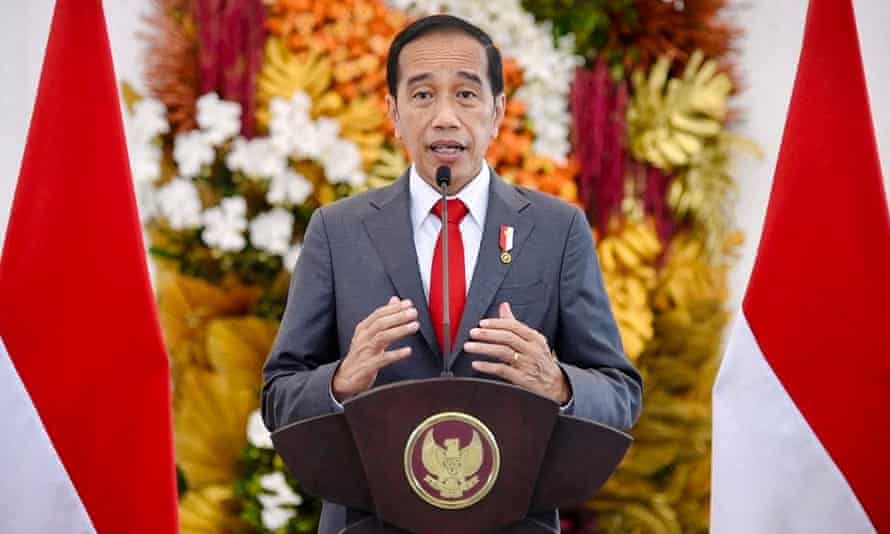 Joko Widodo at the presidential palace in Bogor.