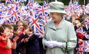 2000: Elizabeth is welcomed by hundreds of schoolchildren at the Dulwich Picture Gallery in London