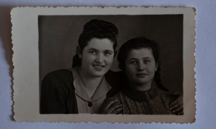 Photograph of Auschwitz survivor Edith Gluck, circa 1942 with her sister Rachael before she was imprisoned in Auschwitz