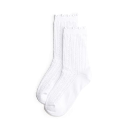 H&M Pointelle-knit socks in white