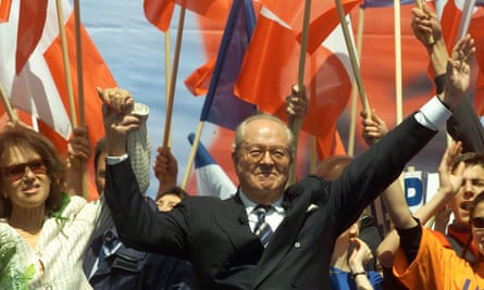 Jean-Marie Le Pen campaigning in the presidential elections of 2002