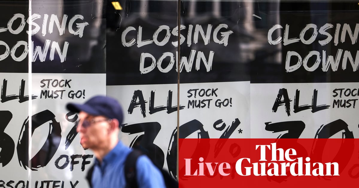 Company insolvencies fall in England and Wales, in ‘glimmer of relief’; Trump blasts Fed board – business live
