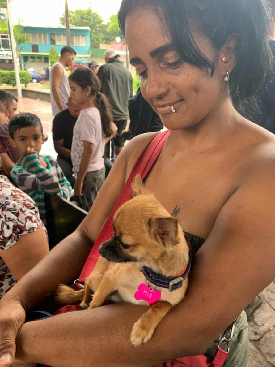 Liozanys Comeja and her teacup chihuahua, Mia.