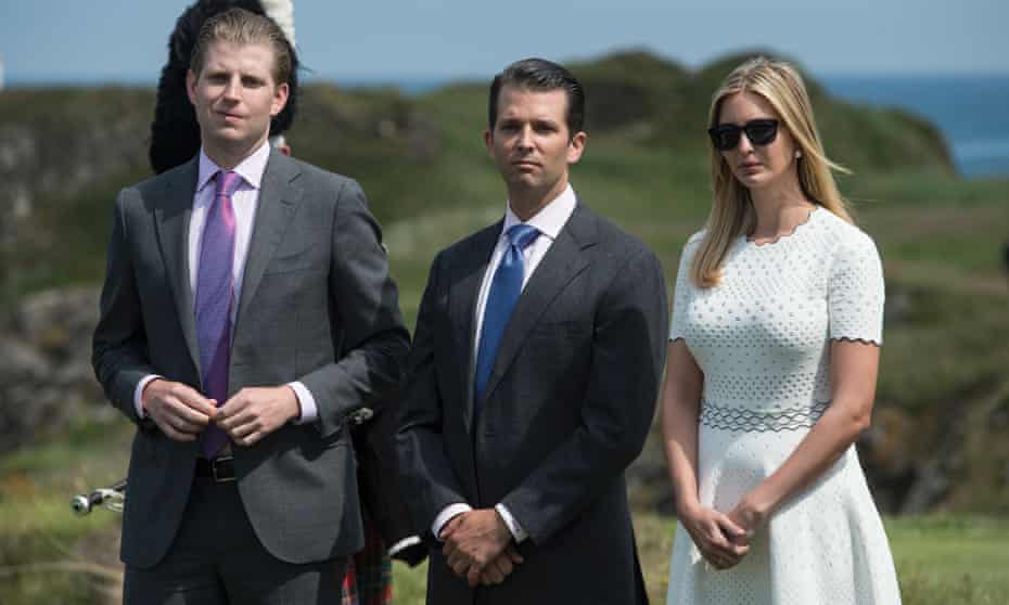 Donald Trump has said his business interests will be administered by his children, left to right, Donald Jr, Eric and Ivanka, who are also part of his transition team.
