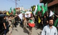 A funeral procession in southern Lebanon on Thursday following an Israeli airstrike on Hezbollah. Israel is suspected to have carried out an airstrike in Syria that killed Hezbollah members.