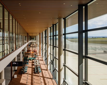 Inside the new terminal building