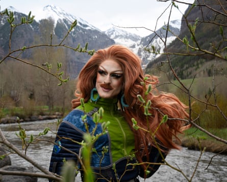 Pattie Gonia in a mountain setting