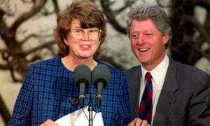 Janet Reno with Bill Clinton as she is named the new attorney general during a Rose Garden ceremony at the White House in 1993.