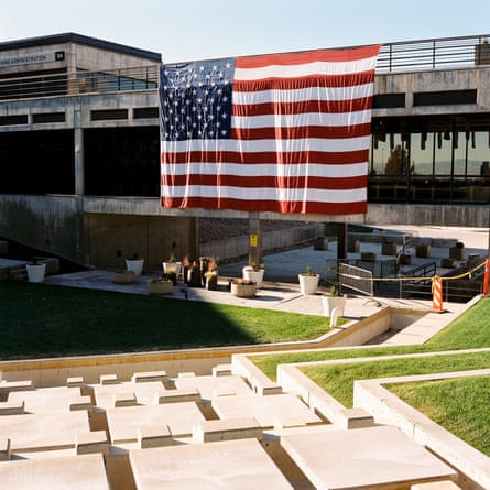 US flag on campus