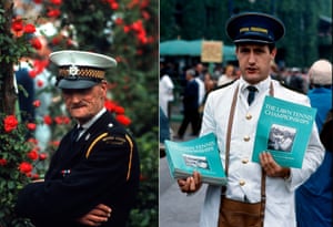 A British Legion Attendant and an official Wimbledon programme seller in 1965