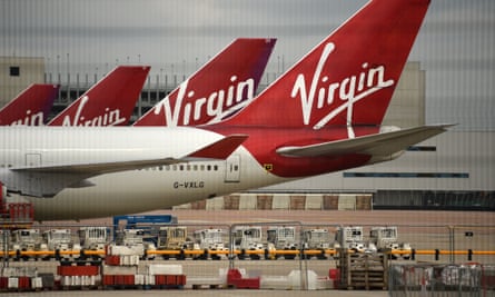 Virgin Atlantic planes at Manchester airport