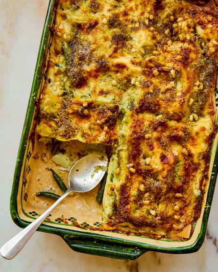 Barney Desmazery’s Ligurian pesto lasagna.