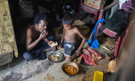 Malnourished father and son in Colombo