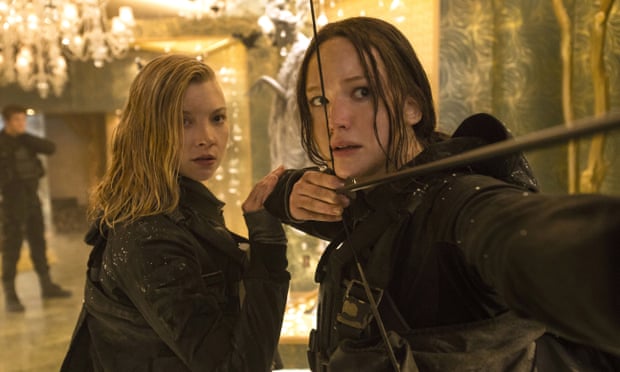 From left, Natalie Dormer and Jennifer Lawrence in The Hunger Games: Mockingjay – Part 2.
