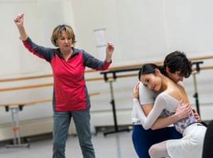 Former Royal Ballet principal dancer Wendy Ellis Somes, left, oversees the rehearsals with William Bracewell and Fumi Kaneko.
