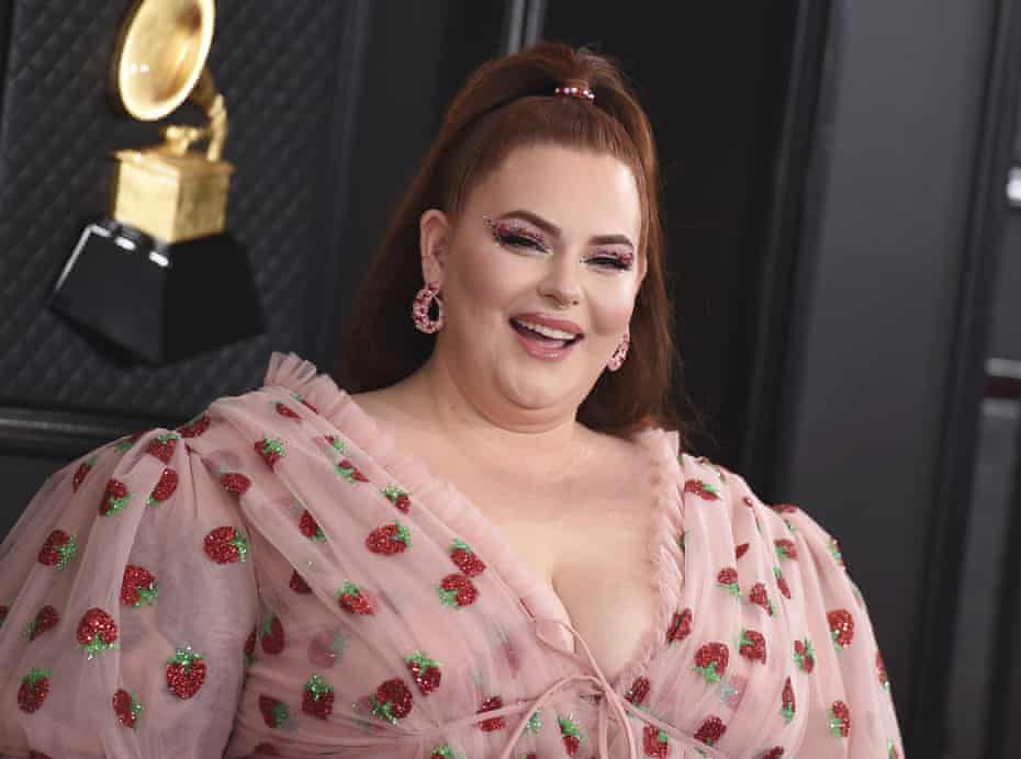 Tess Holliday arrives at the 62nd annual Grammy Awards in Los Angeles on 26 January 2020.