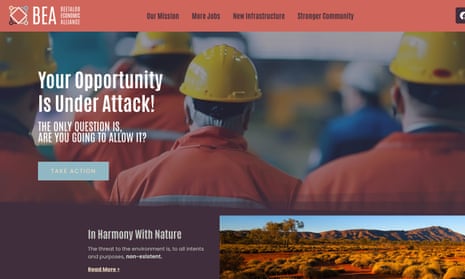 A screenshot showing the website of Beetaloo Economic Alliance
