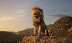 This image released by Disney shows characters, from left, Mufasa, voiced by James Earl Jones, and young Simba, voiced by JD McCrary, in a scene from “The Lion King.” (Disney via AP)