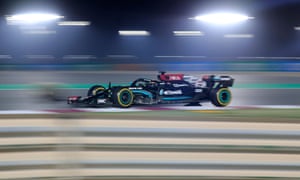 Mercedes' Lewis Hamilton in action.