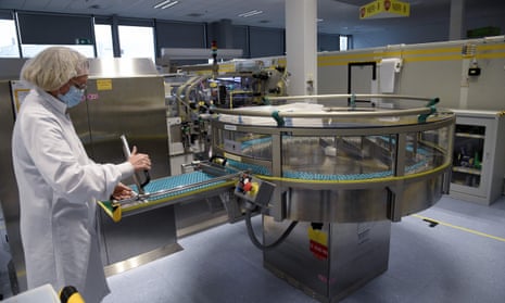 A GlaxoSmithKline production line in Saint-Amand-les-Eaux, France, on December, where the adjuvant for Covid-19 vaccines will be manufactured.