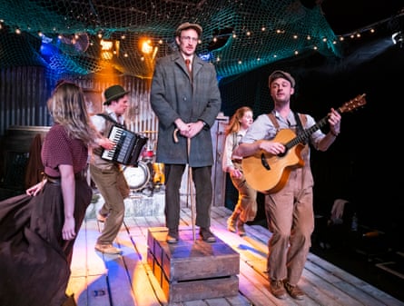 James Marlowe, centre, arsenic Benjamin Button astatine Southwark Playhouse, London, successful 2019.