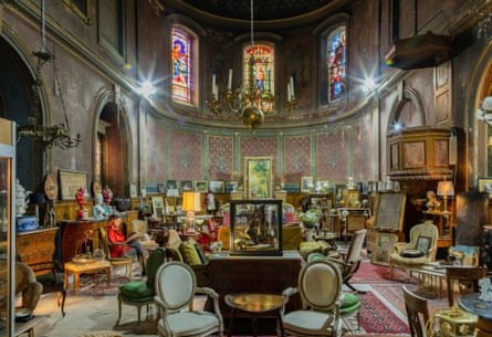 Sale of furniture and objects inside Village se Brocante Antiquitiés – an old hospital that looks like a church