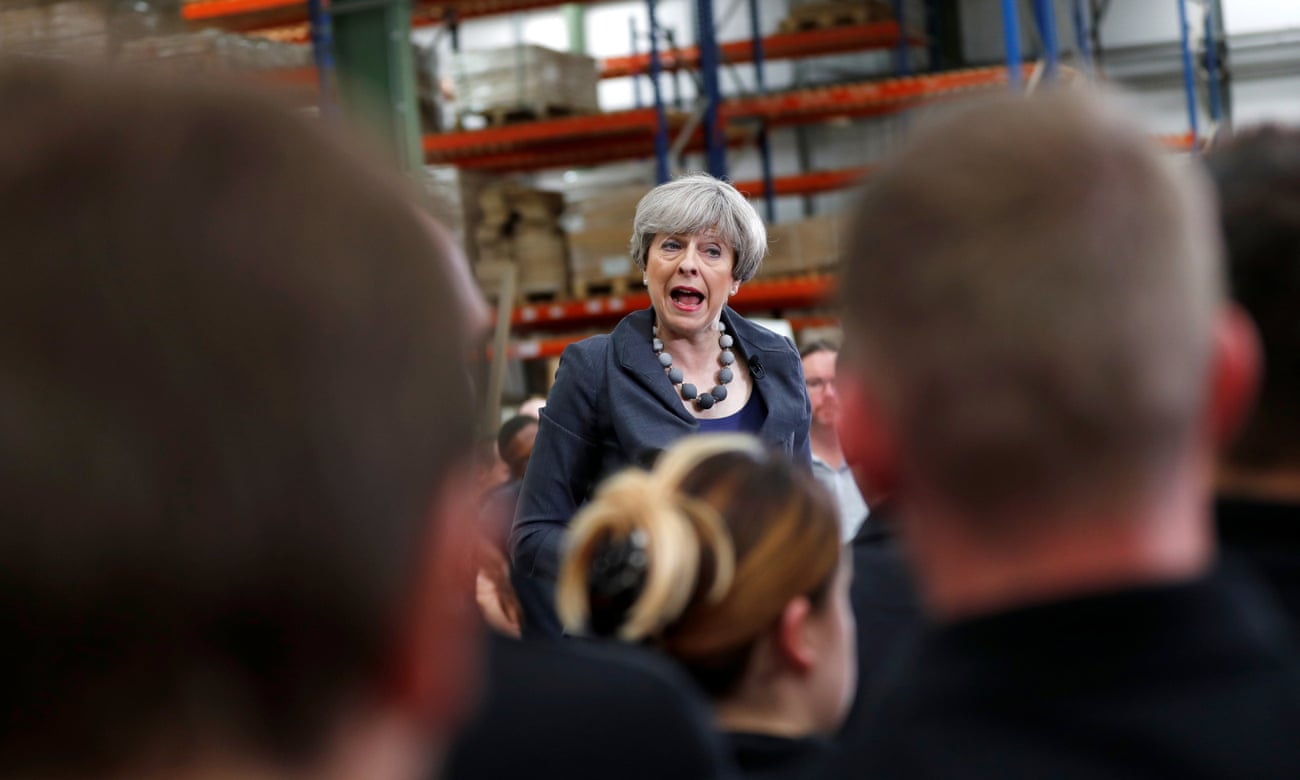 Theresa May on the campaign trail. Her dream of a landslide victory for the Conservative party has faltered as she watches her comfortable lead in the polls disappear.