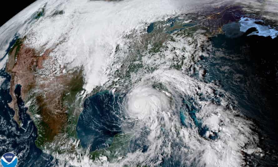 A satellite image of Hurricane Michael, which is expected to make landfall on Wednesday, approaching the US coast.