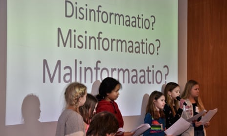Primary school pupils in Helsinki explain the difference between misinformation, disinformation and mal-information.