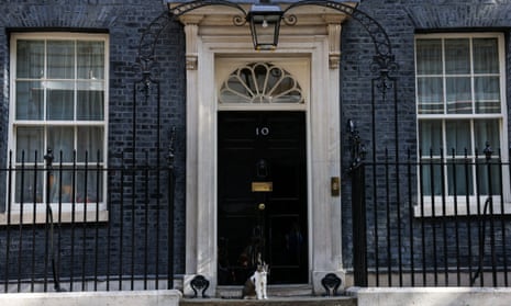 Larry the cat awaiting Joe Biden’s arrival at Downing Street this morning.