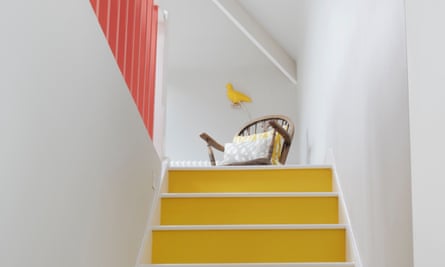 Making an entrance: yellow risers make a feature of the stairs.