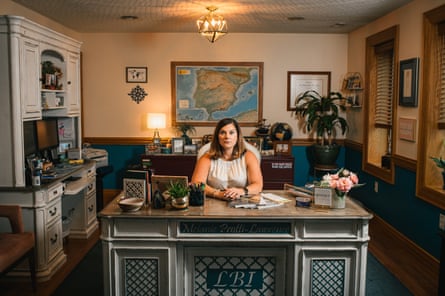 Melanie Protti-Lawrence, president of Lawrence Brothers, a metal fabrication company, in her office in Bluefield, Virginia.