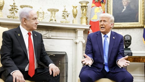 Trump suggests displaced Palestinians in Gaza be 'permanently' resettled somewhere else – video