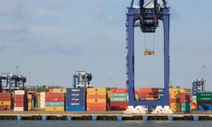 Containers at a UK port