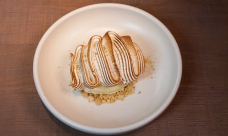 ‘A heap of biscuit crumb on a plate’: Amalfi lemon meringue pie.